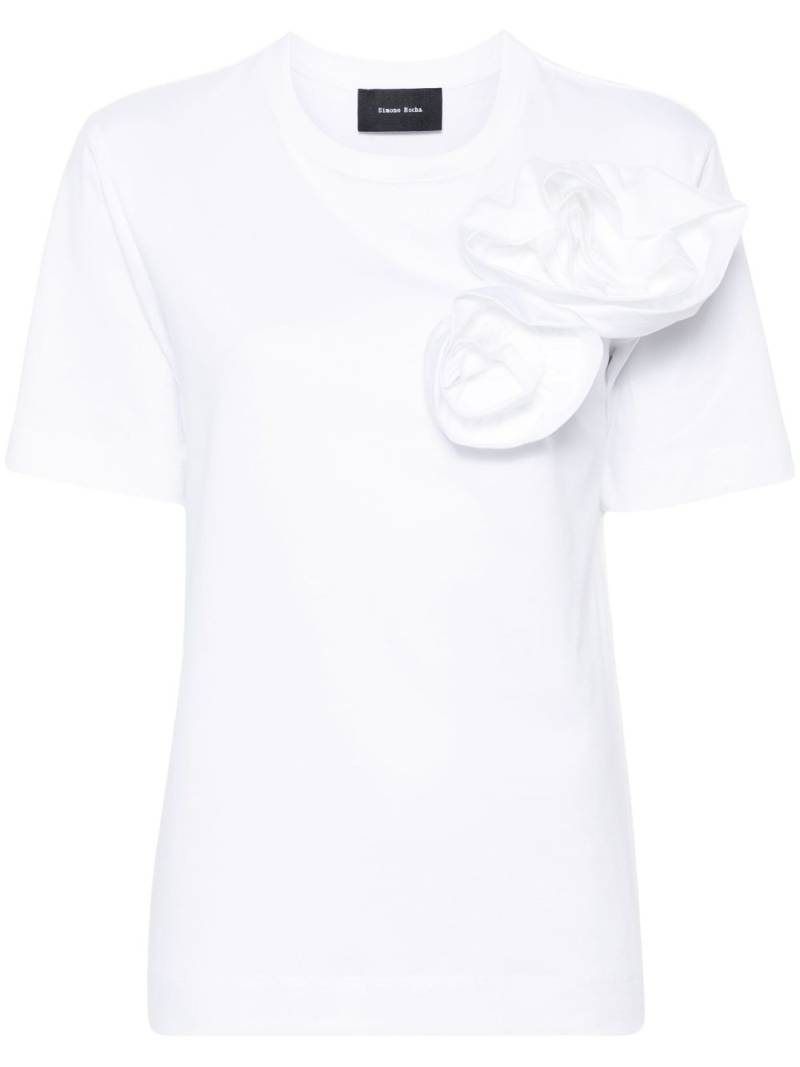 Simone Rocha Pressed Rose cotton T-shirt - White von Simone Rocha