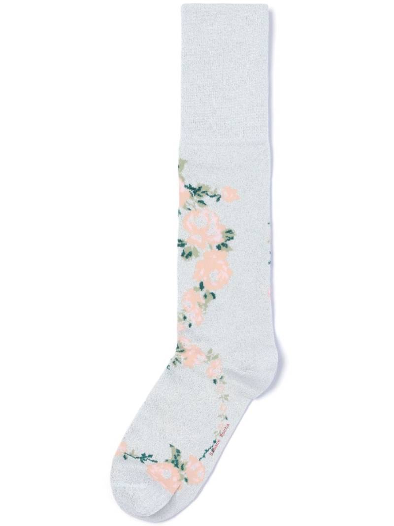 Simone Rocha Rosebud jacquard socks - Blue von Simone Rocha