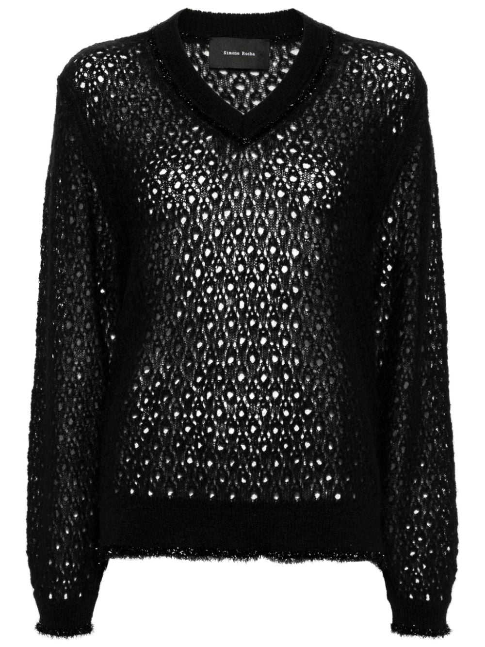 Simone Rocha Tinsel pointelle-knit jumper - Black von Simone Rocha