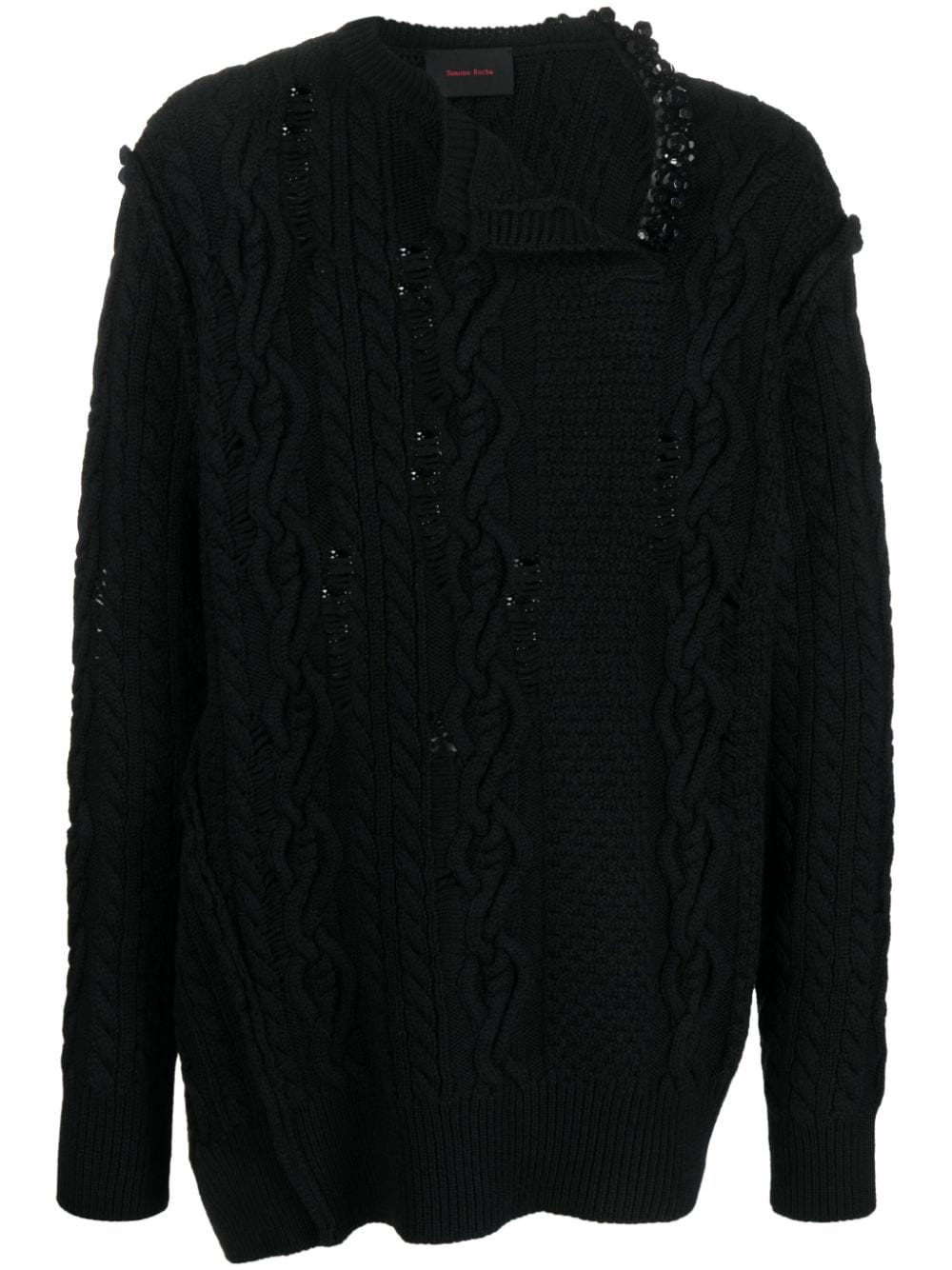 Simone Rocha bead-embellished merino jumper - Black von Simone Rocha