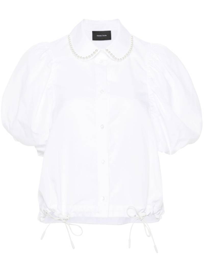 Simone Rocha beaded cropped shirt - White von Simone Rocha