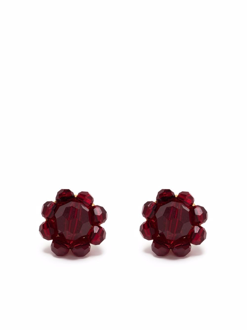 Simone Rocha beaded flower stud earrings - Red von Simone Rocha