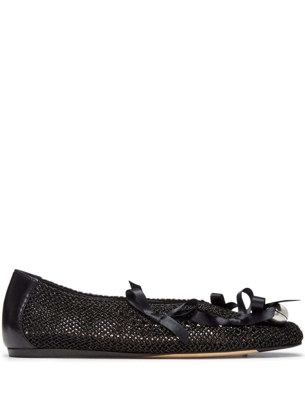 Simone Rocha bell-charm crochet ballerina shoes - Black von Simone Rocha