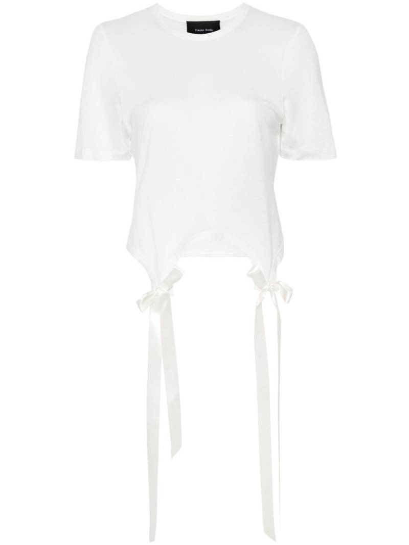 Simone Rocha bow-detail cotton T-shirt - White von Simone Rocha