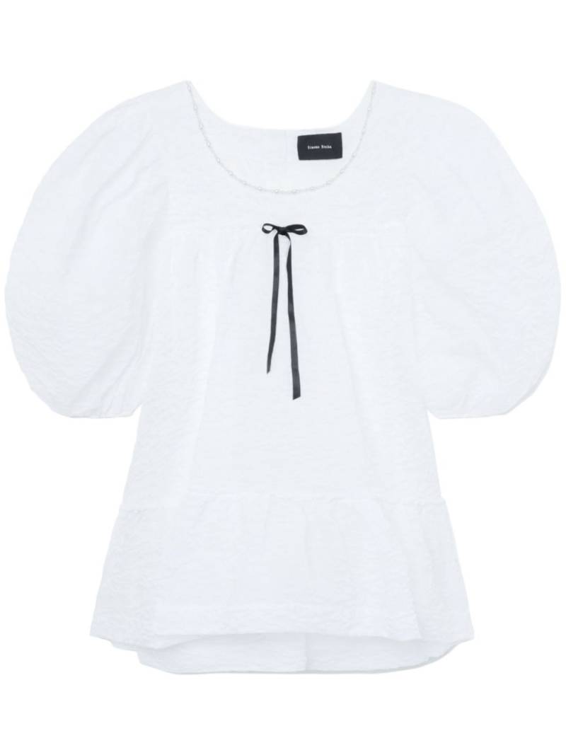 Simone Rocha bow-embellished puff-sleeve minidress - White von Simone Rocha