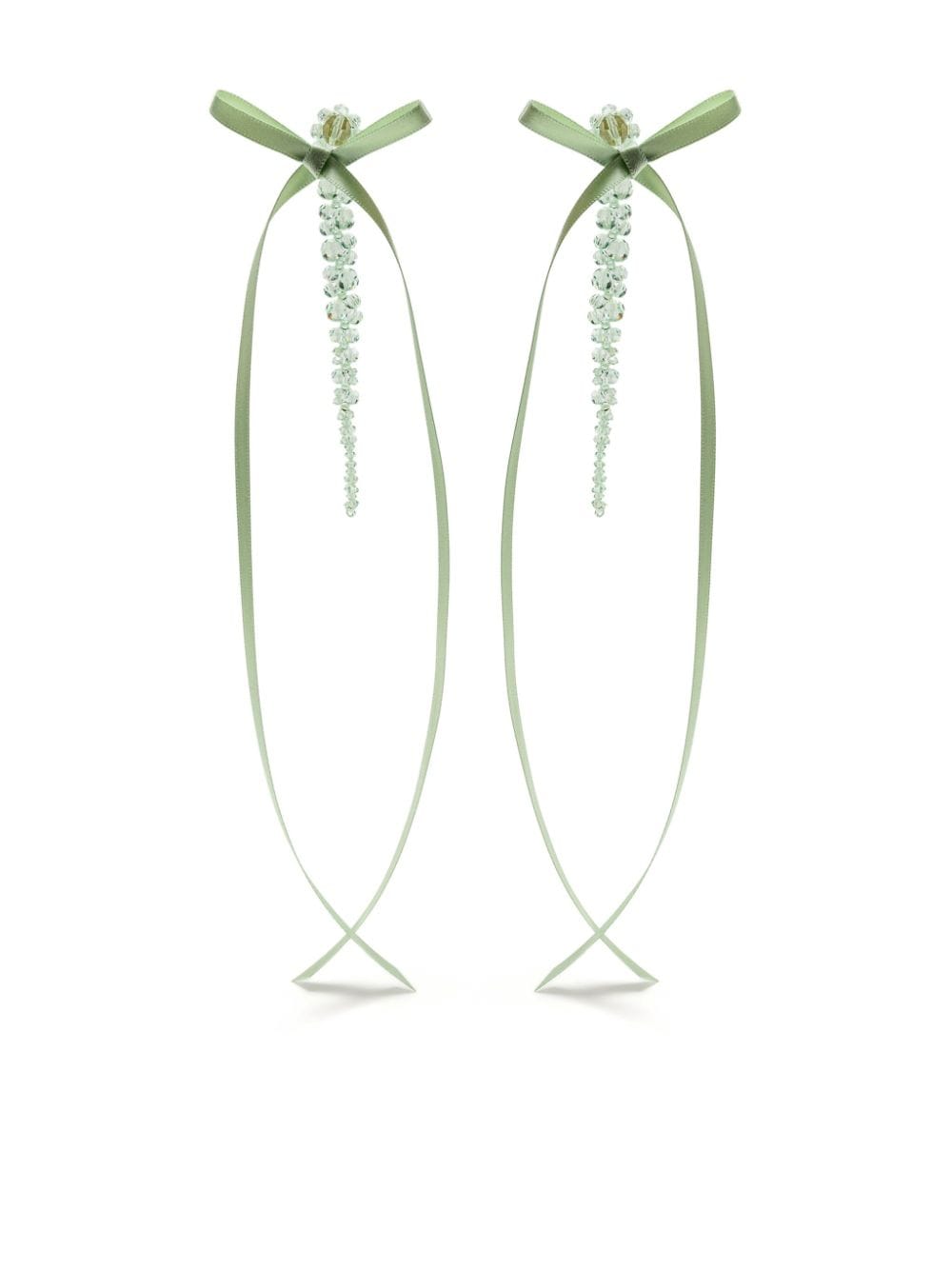 Simone Rocha bow ribbon drip earrings - Green von Simone Rocha