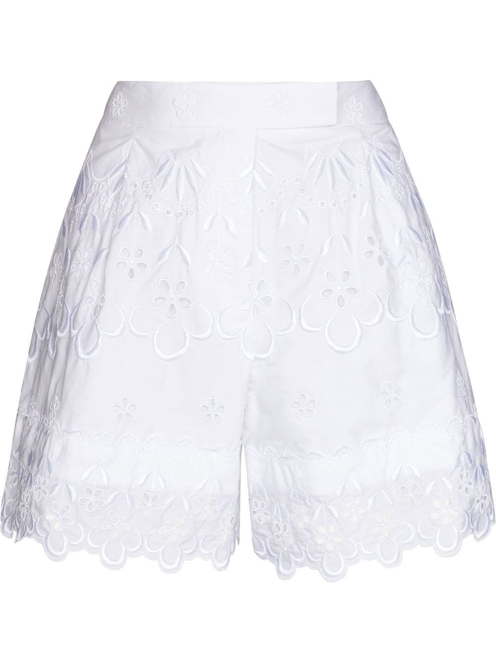 Simone Rocha broderie-anglaise scalloped cotton shorts - White von Simone Rocha