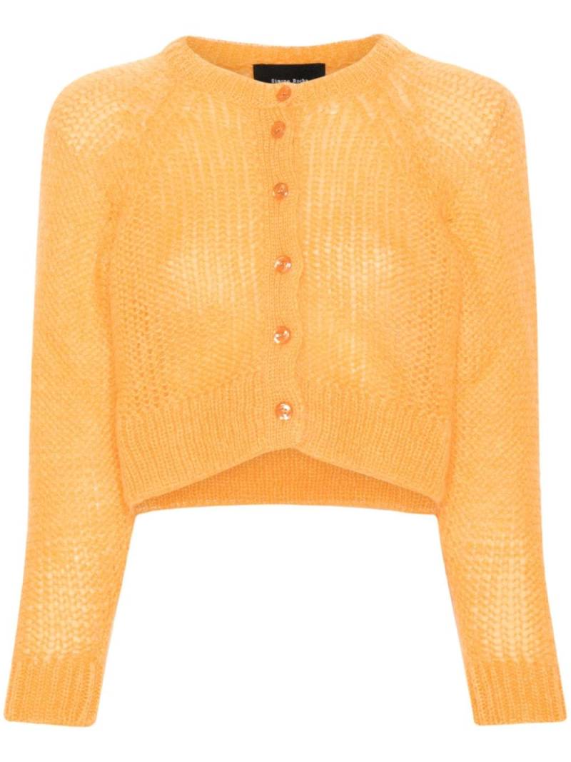 Simone Rocha brushed purl-knit cardigan - Orange von Simone Rocha