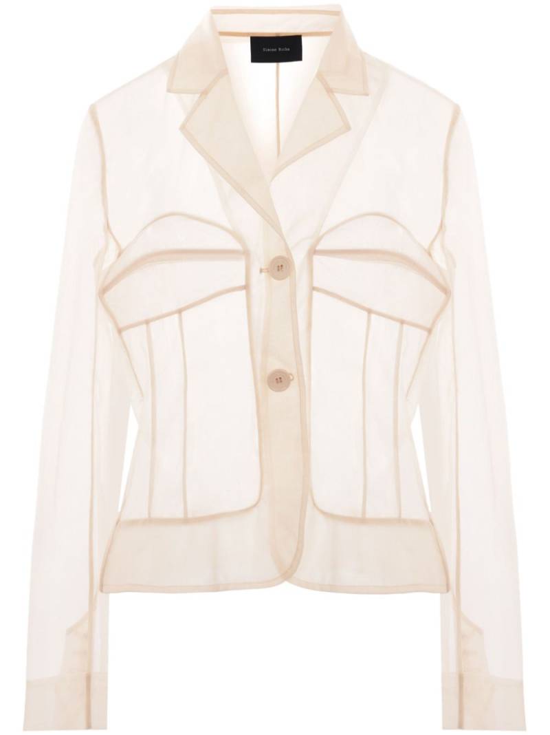 Simone Rocha bustier-style tulle jacket - Neutrals von Simone Rocha