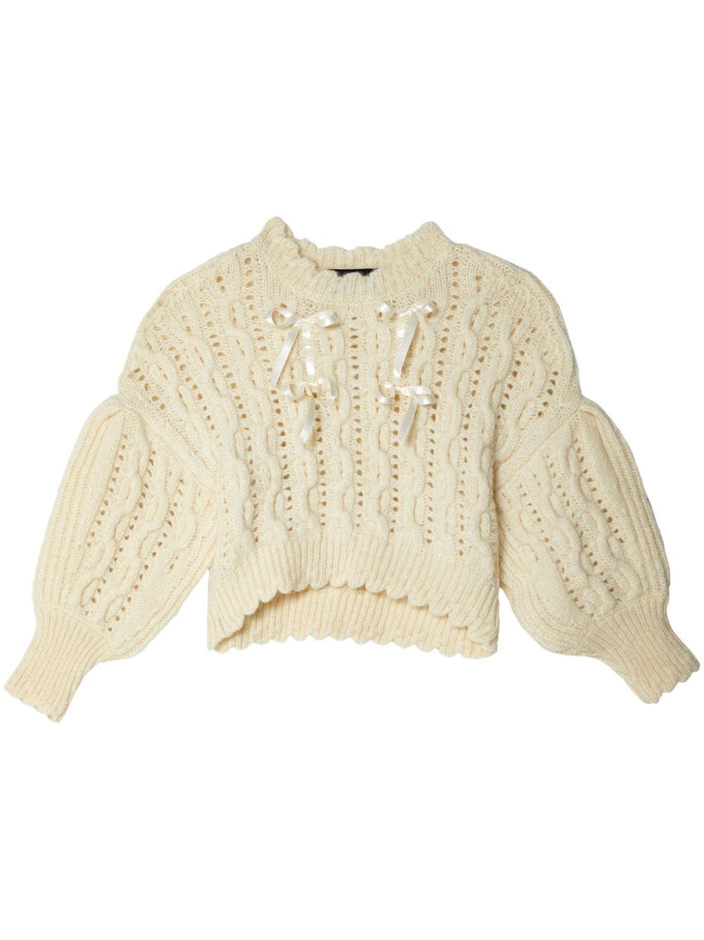 Simone Rocha chunky-knit lace-stitch jumper - Neutrals von Simone Rocha