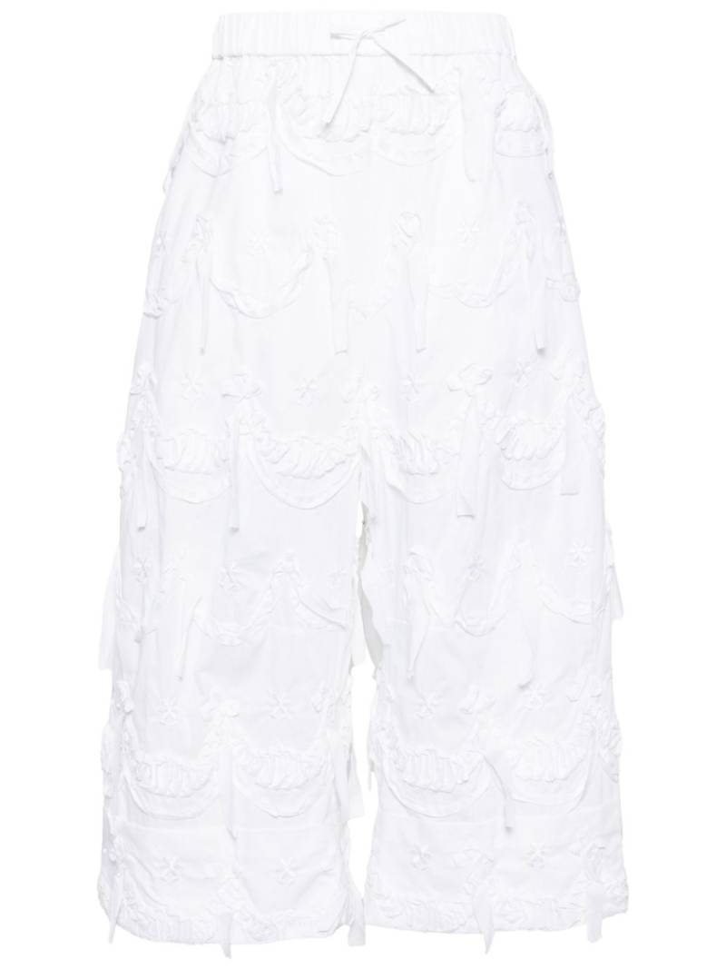 Simone Rocha cropped cotton poplin trousers - White von Simone Rocha