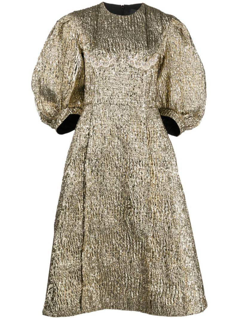 Simone Rocha crystal-embellished cloqué midi dress - Gold von Simone Rocha