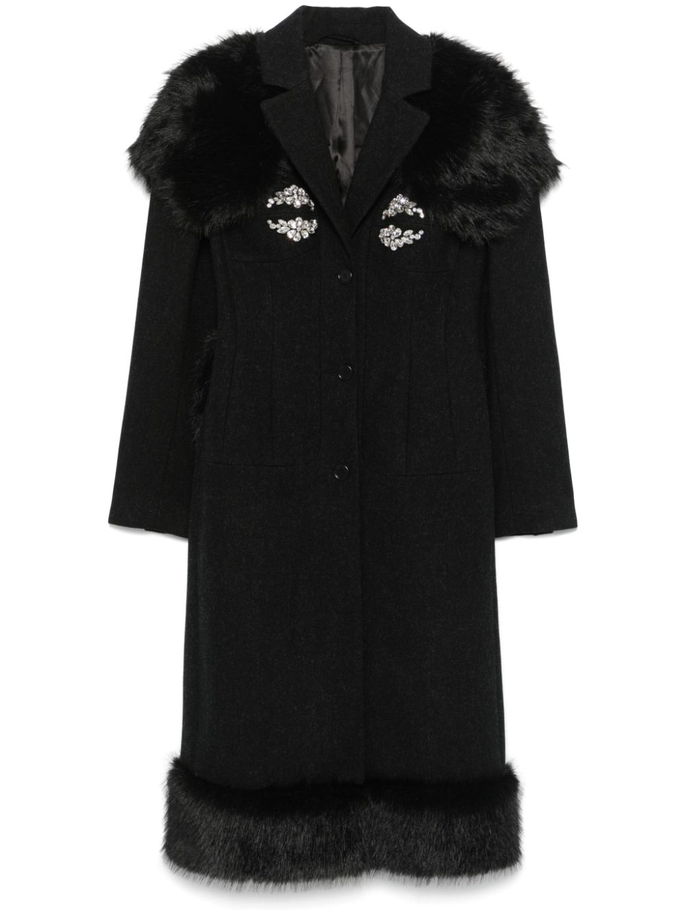 Simone Rocha crystal-embellished coat - Black von Simone Rocha