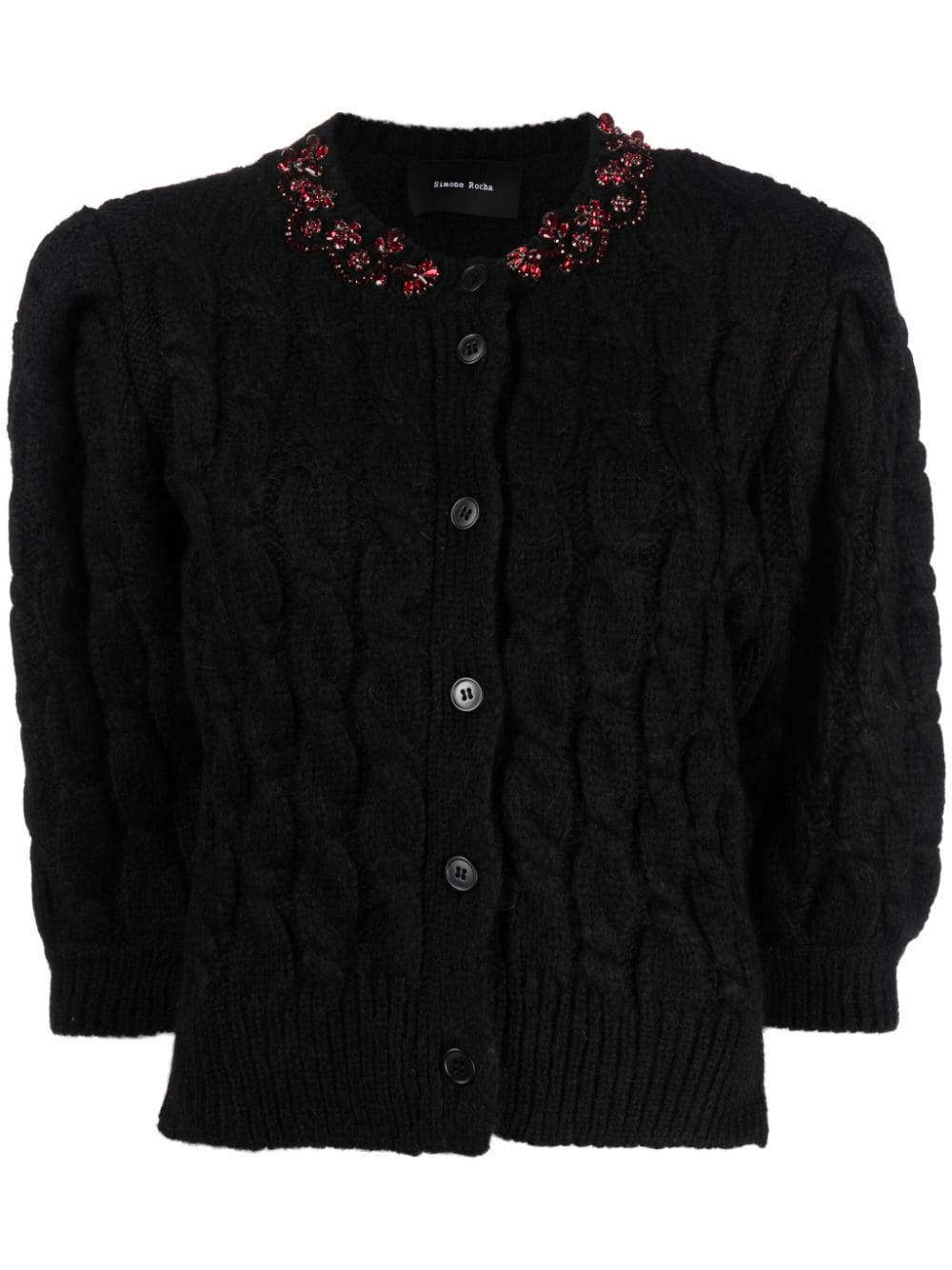 Simone Rocha crystal-embellished cropped cardigan - Black von Simone Rocha