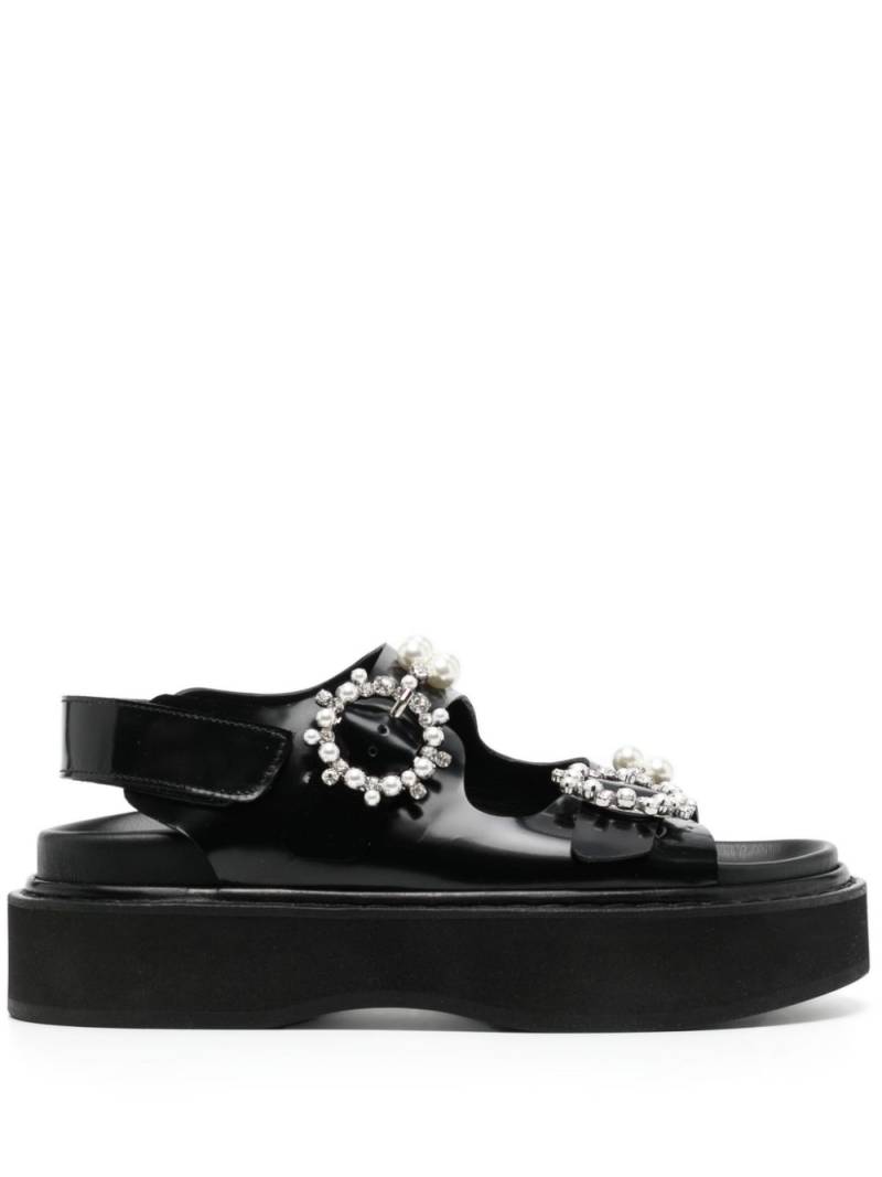 Simone Rocha crystal-embellished leather sandals - Black von Simone Rocha