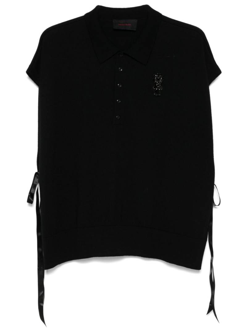 Simone Rocha crystal-embellished polo shirt - Black von Simone Rocha