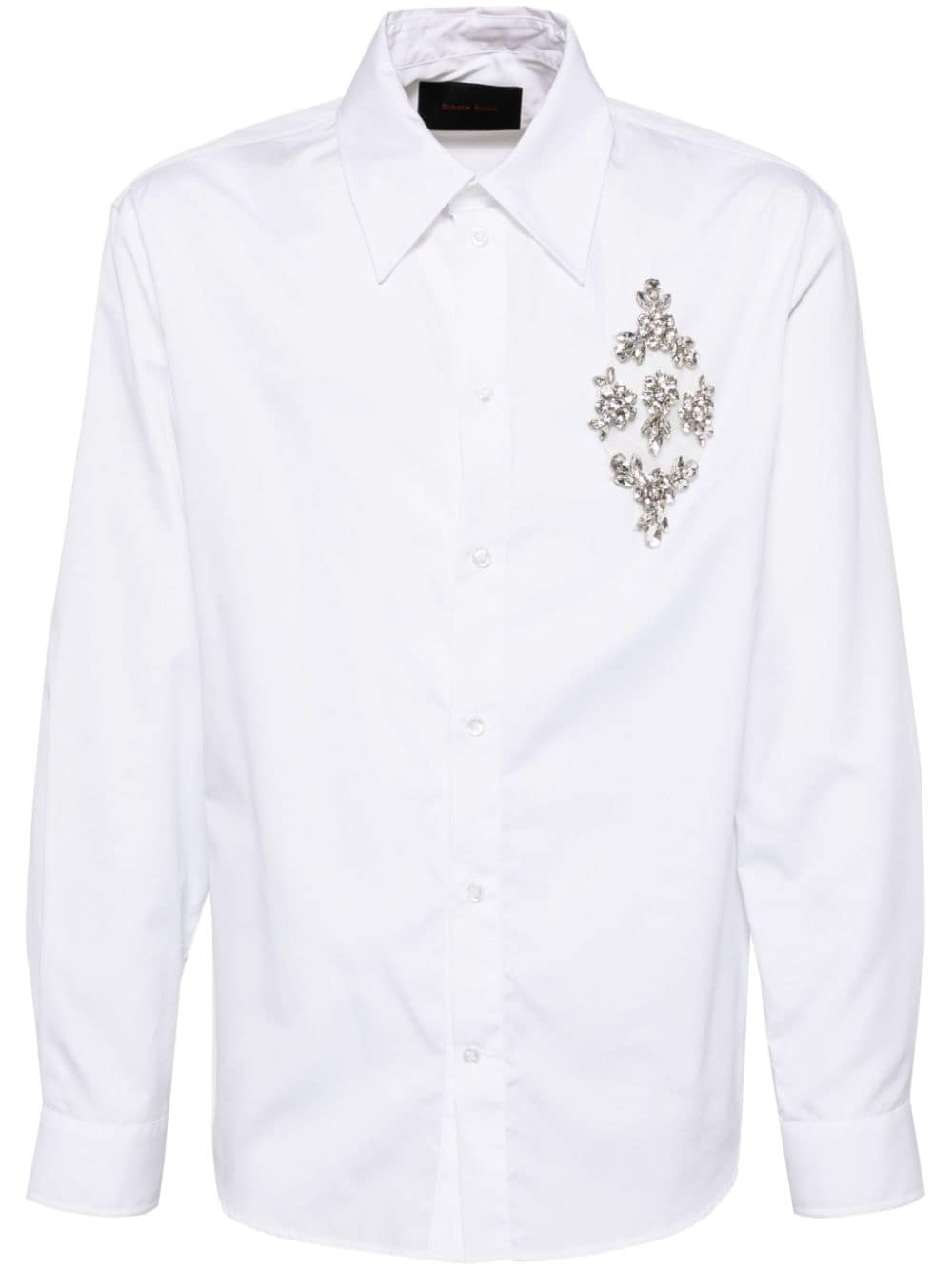 Simone Rocha crystal-embellished poplin shirt - White von Simone Rocha