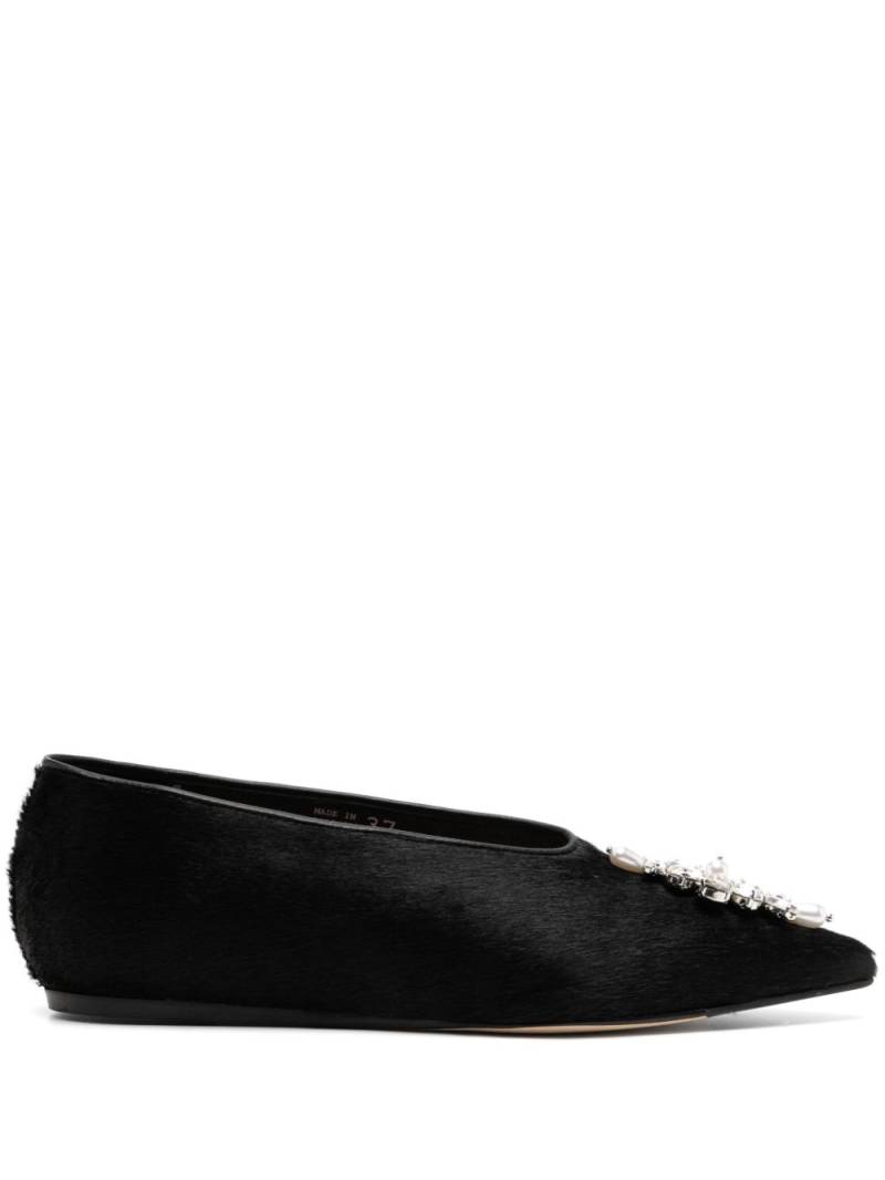 Simone Rocha embellished point toe ballerina shoes - Black von Simone Rocha