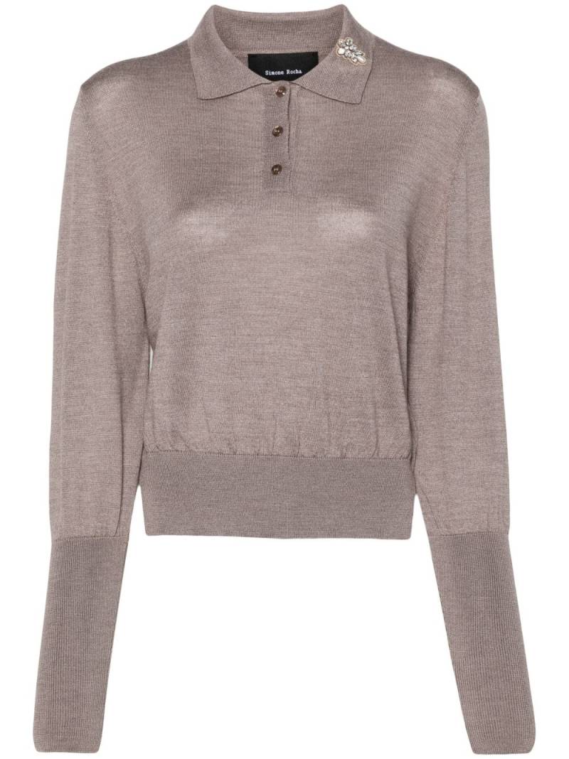 Simone Rocha embellished polo sweater - Neutrals von Simone Rocha