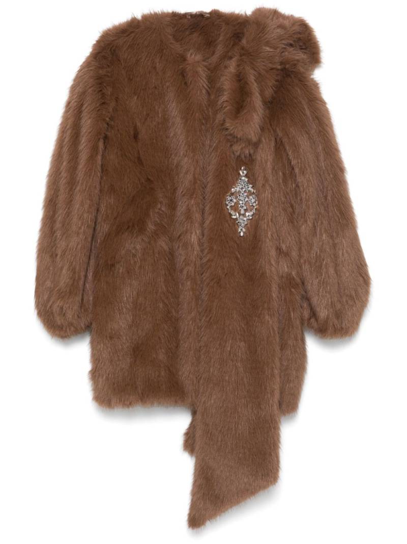 Simone Rocha faux-fur coat - Brown von Simone Rocha