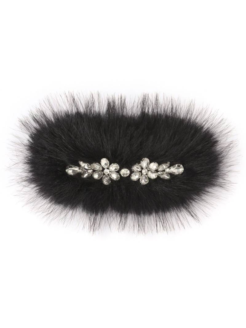 Simone Rocha faux-fur crystal embellishment hair clip - Black von Simone Rocha