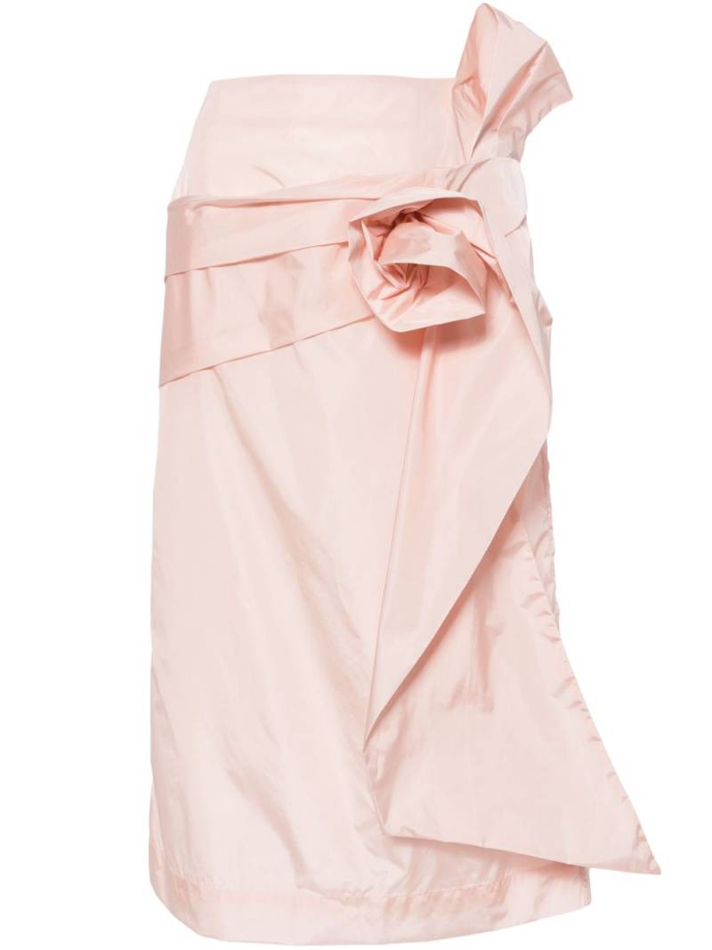 Simone Rocha floral-appliqué draped pencil skirt - Pink von Simone Rocha