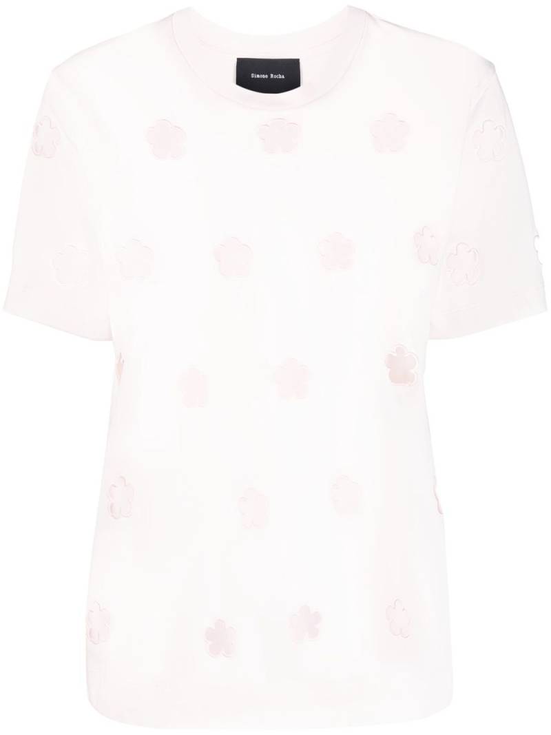 Simone Rocha floral cut-out T-shirt - Pink von Simone Rocha