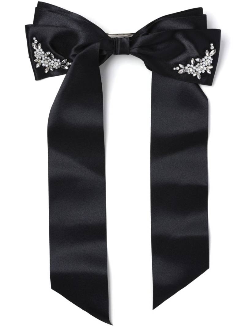 Simone Rocha floral-embellished satin hair bow - Black von Simone Rocha