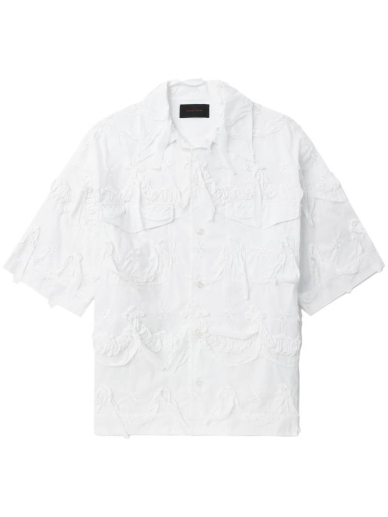 Simone Rocha floral-embroidered cotton shirt - White von Simone Rocha