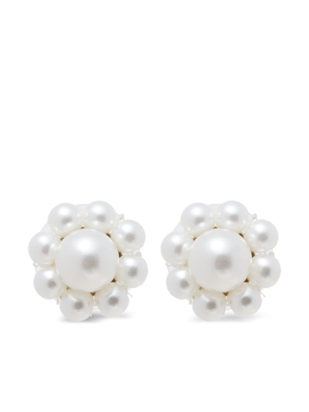 Simone Rocha floral pearl stud earrings - White von Simone Rocha