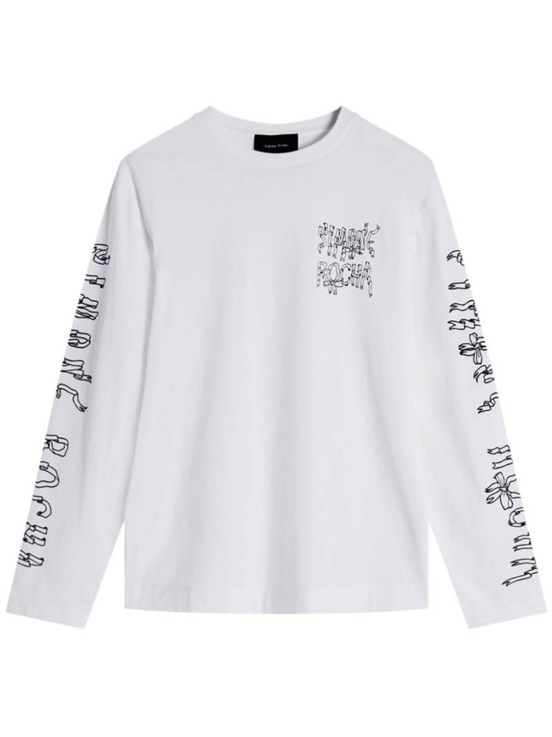 Simone Rocha graphic logo-print cotton top - White von Simone Rocha