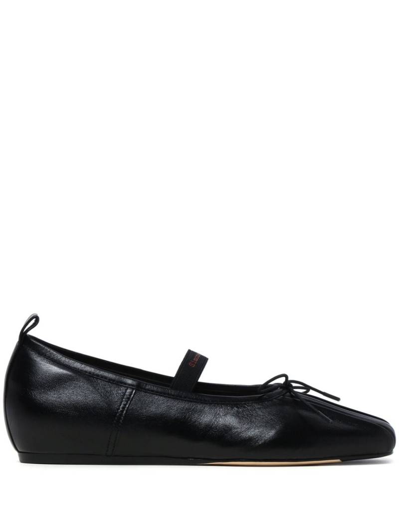 Simone Rocha logo-strap leather ballerina shoes - Black von Simone Rocha