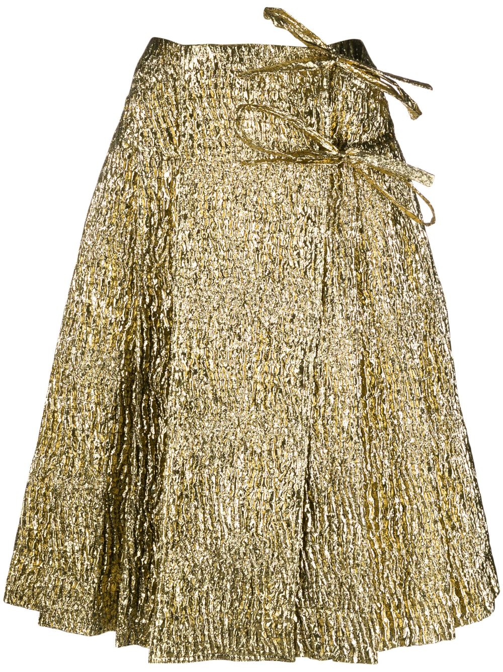 Simone Rocha metallic-effect crinkled A-line skirt - Gold von Simone Rocha