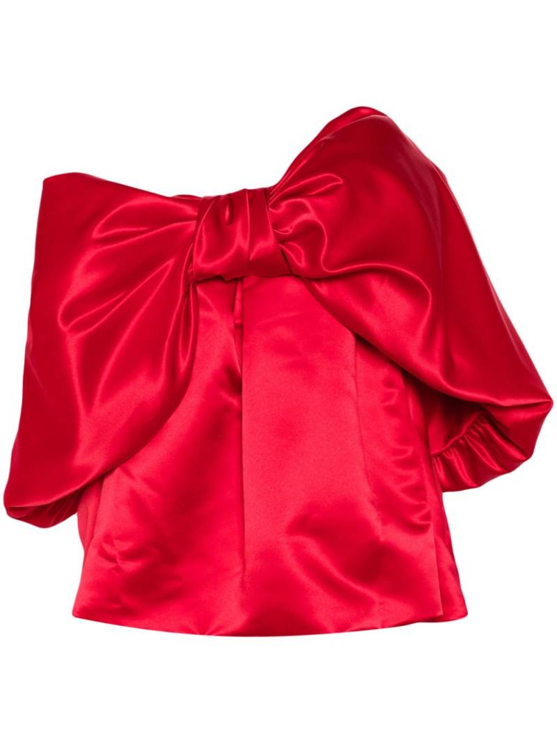 Simone Rocha oversized bow satin top - Red von Simone Rocha