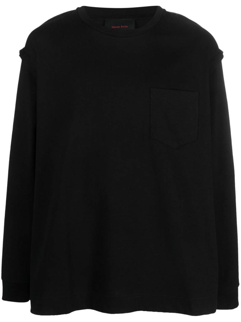 Simone Rocha reversed cotton T-shirt - Black von Simone Rocha