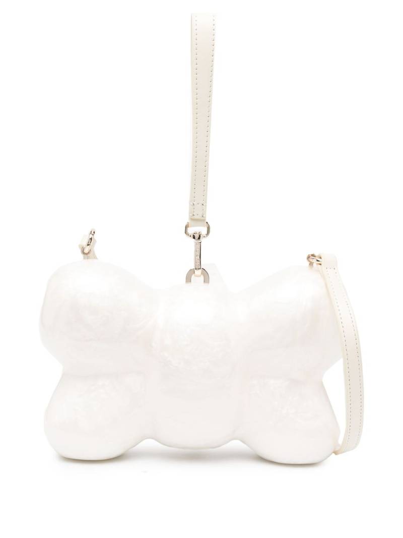 Simone Rocha pearlescent-effect bow-shaped clutch - White von Simone Rocha