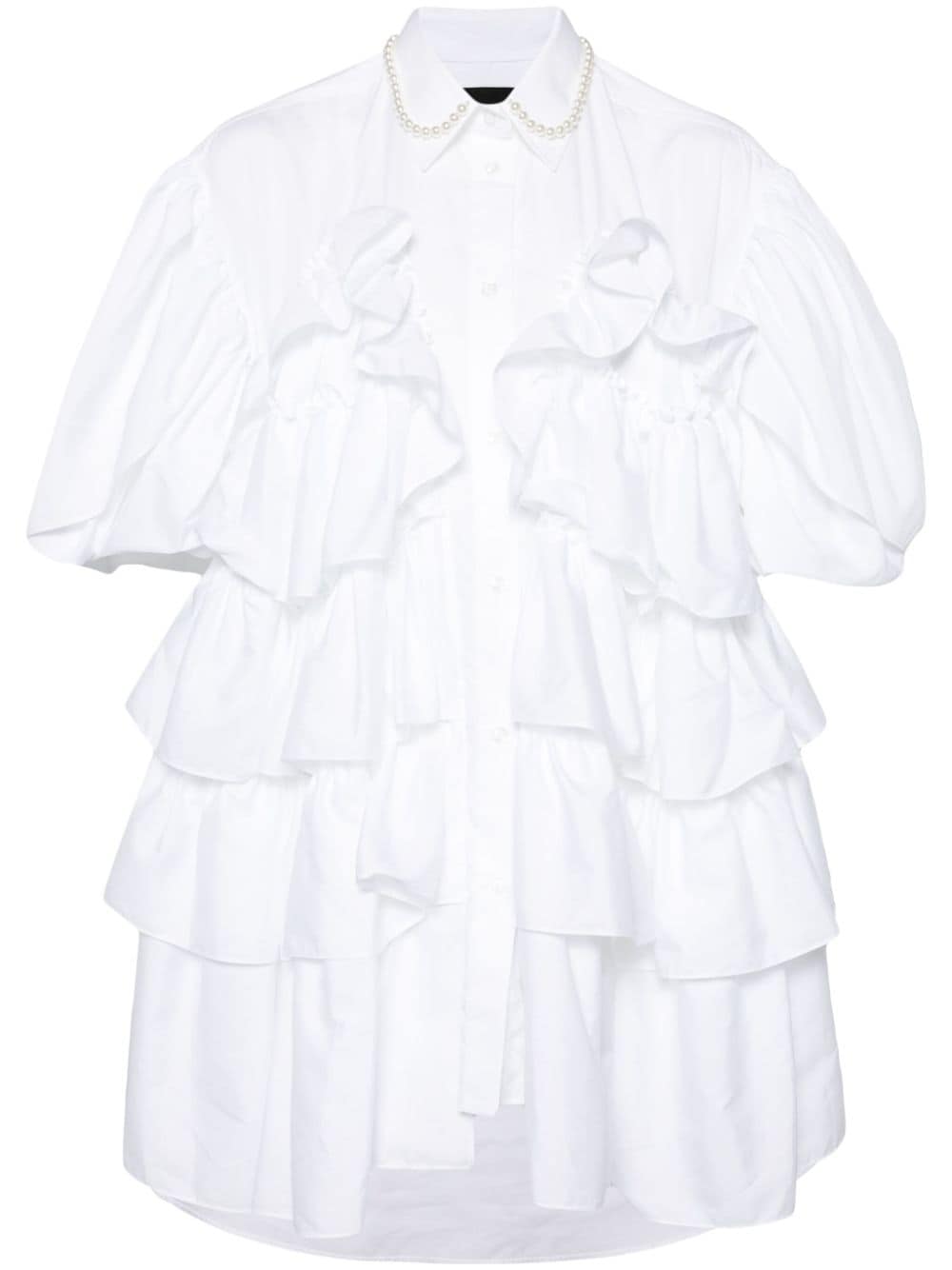 Simone Rocha petal-sleeve frilled shirt - White von Simone Rocha