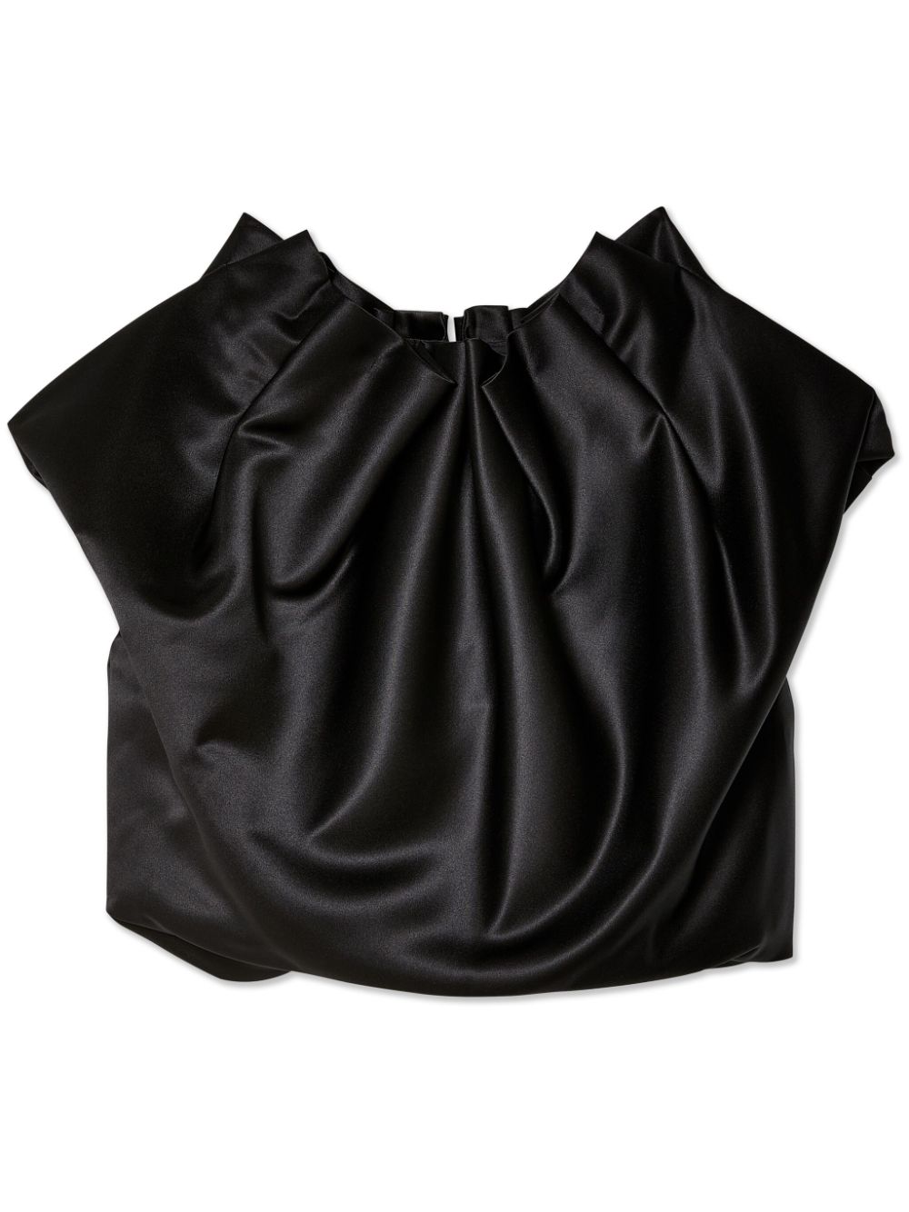 Simone Rocha pleated-neck satin top - Black von Simone Rocha