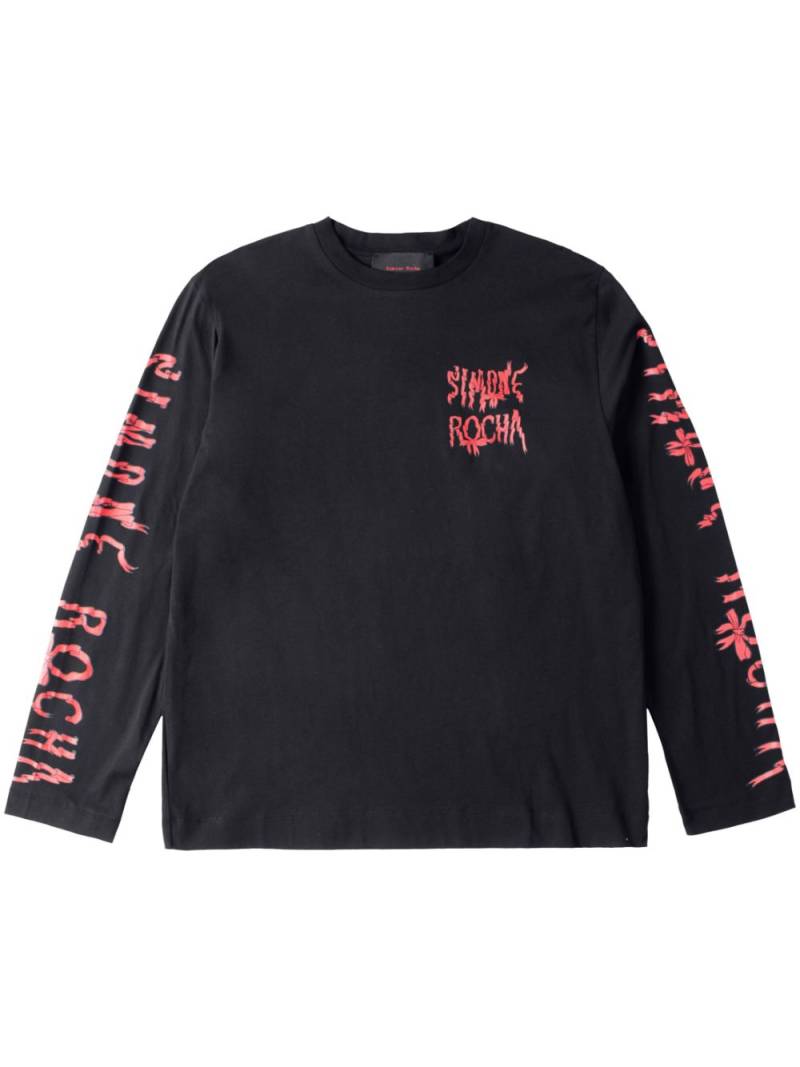 Simone Rocha ribbon logo long-sleeve T-shirt - Black von Simone Rocha