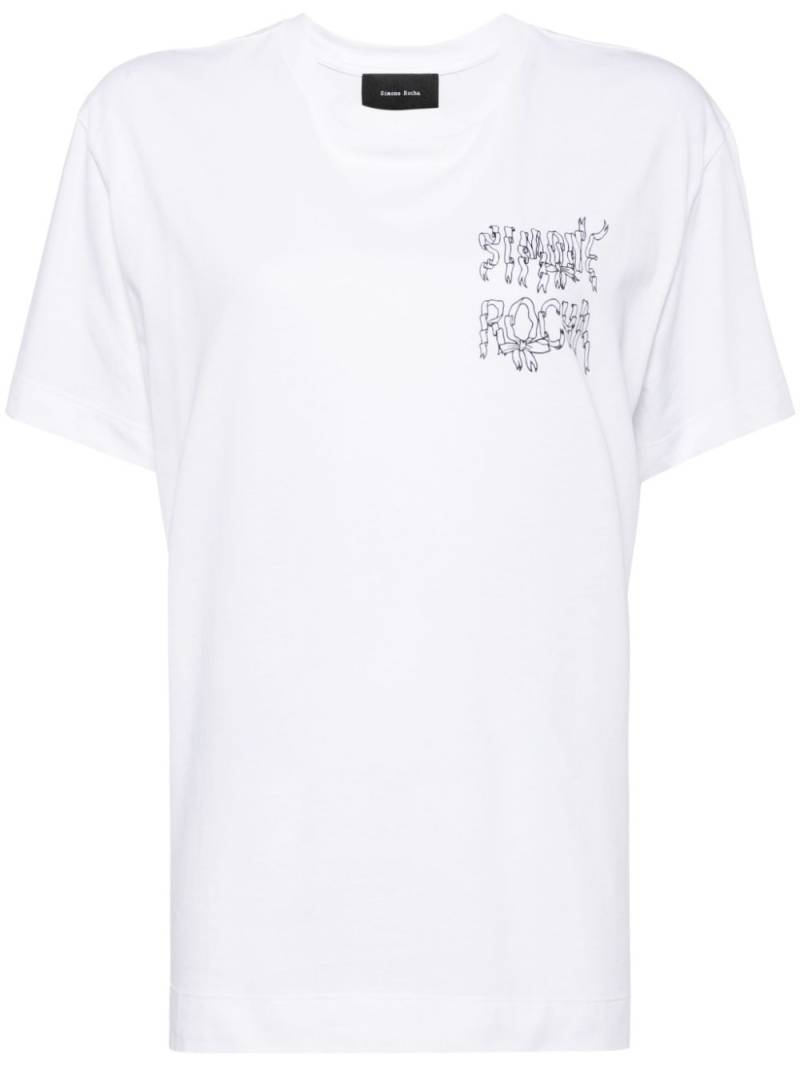 Simone Rocha ribbon logo-print t-shirt - White von Simone Rocha