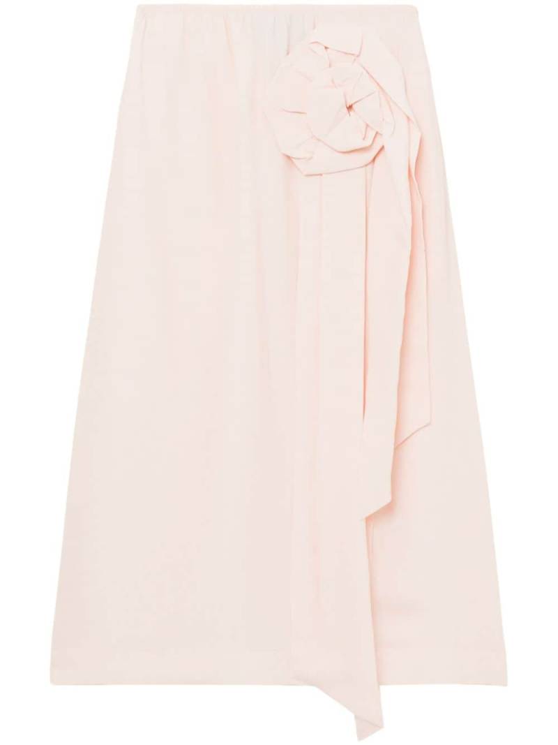 Simone Rocha rose-appliqué draped-detail midi skirt - Pink von Simone Rocha