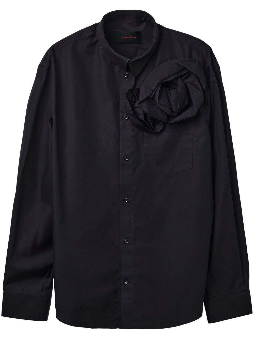 Simone Rocha rose-appliqué shirt - Black von Simone Rocha