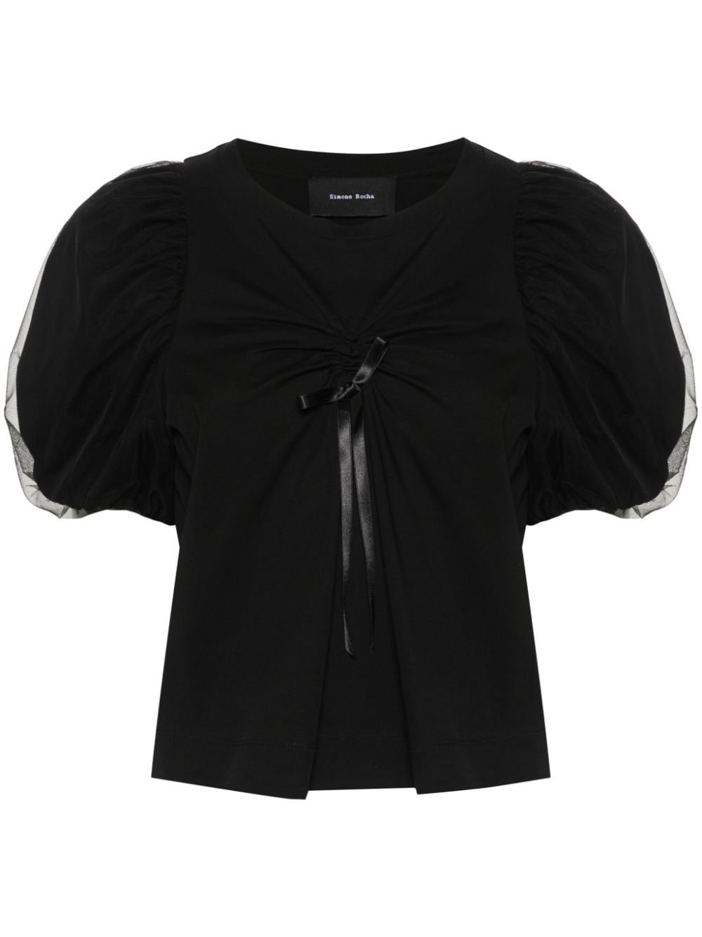 Simone Rocha ruched cotton T-shirt - Black von Simone Rocha