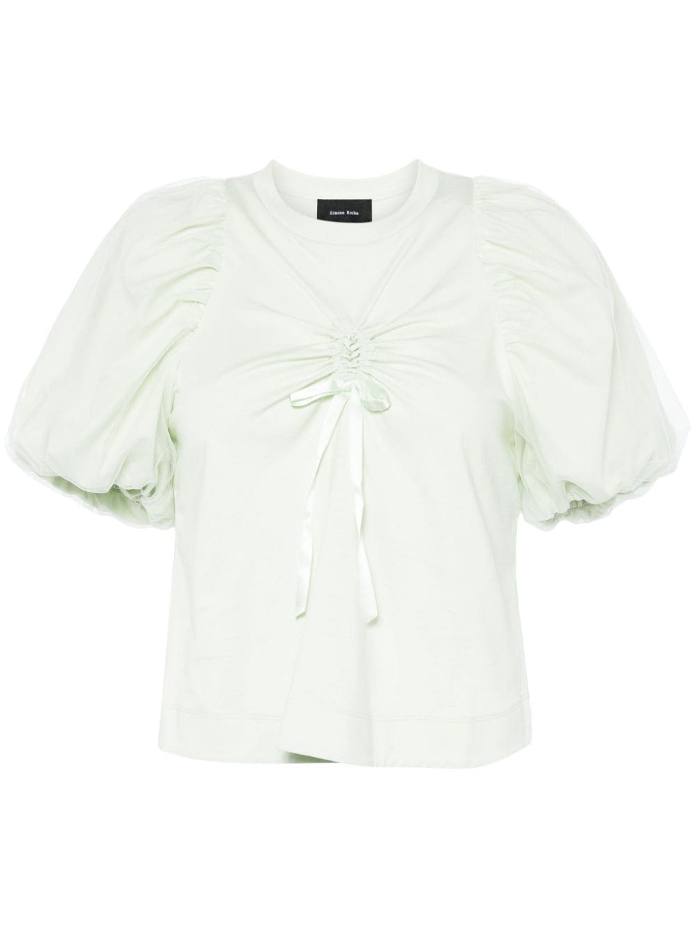 Simone Rocha ruched puff-sleeve blouse - Green von Simone Rocha