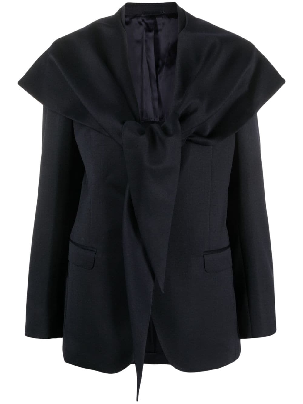 Simone Rocha scarf-embellished single-breasted blazer - Blue von Simone Rocha