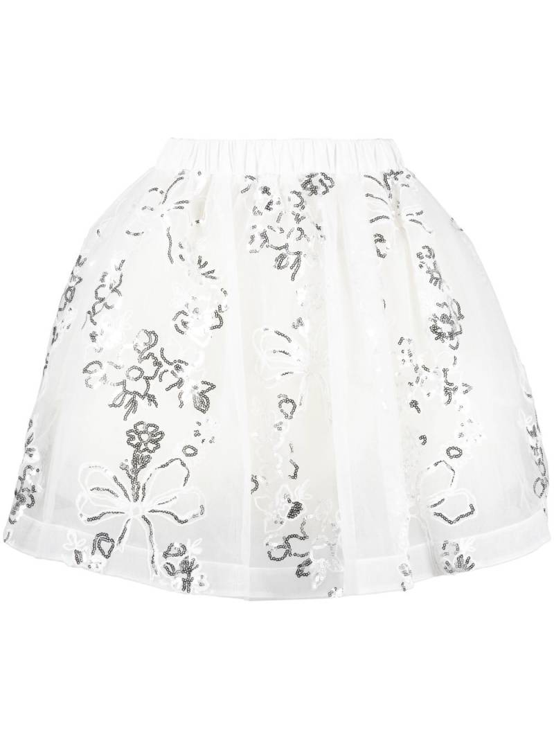 Simone Rocha sequin-embellished tulle miniskirt - White von Simone Rocha