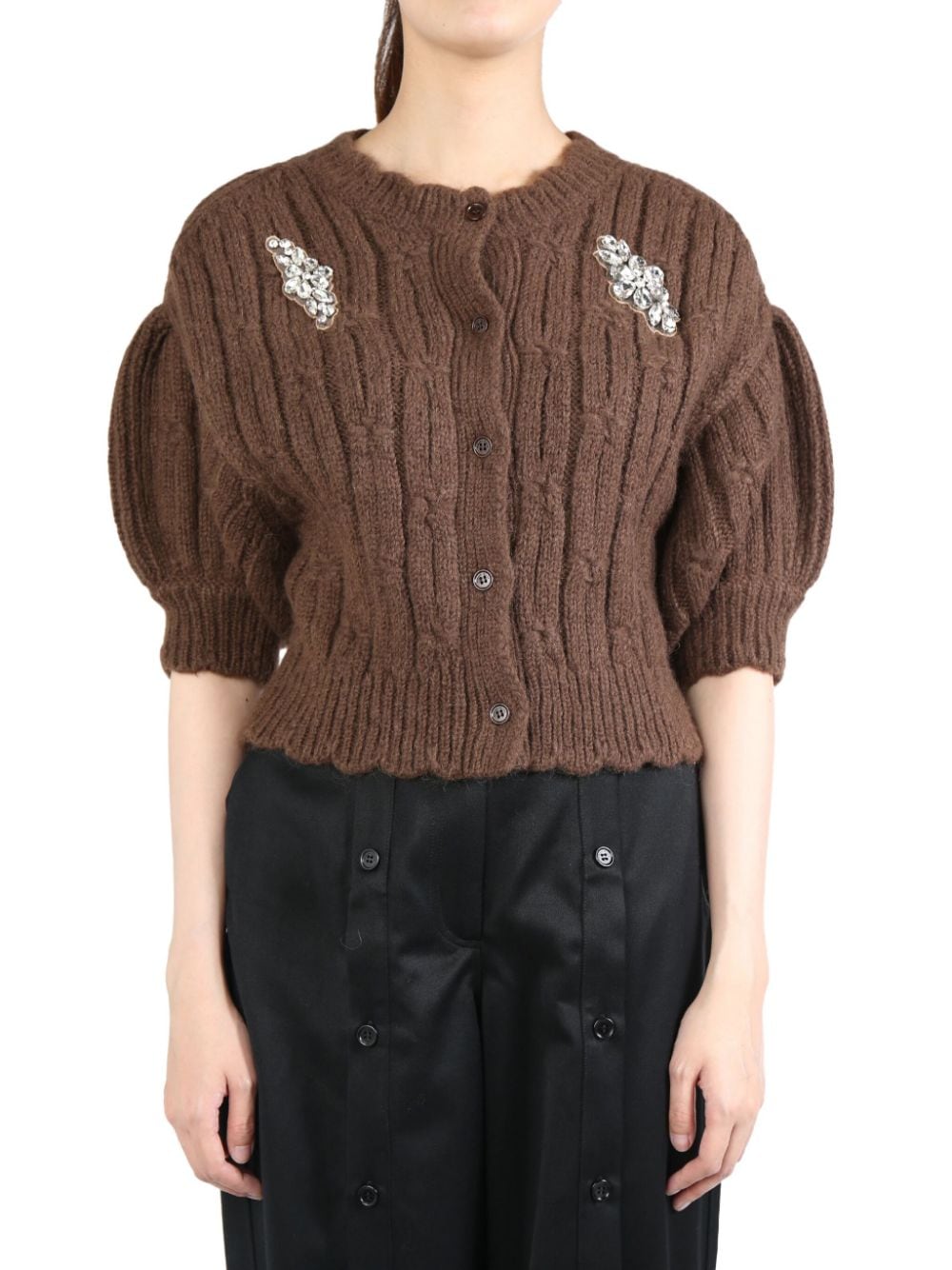 Simone Rocha short-sleeve cardigan - Brown von Simone Rocha