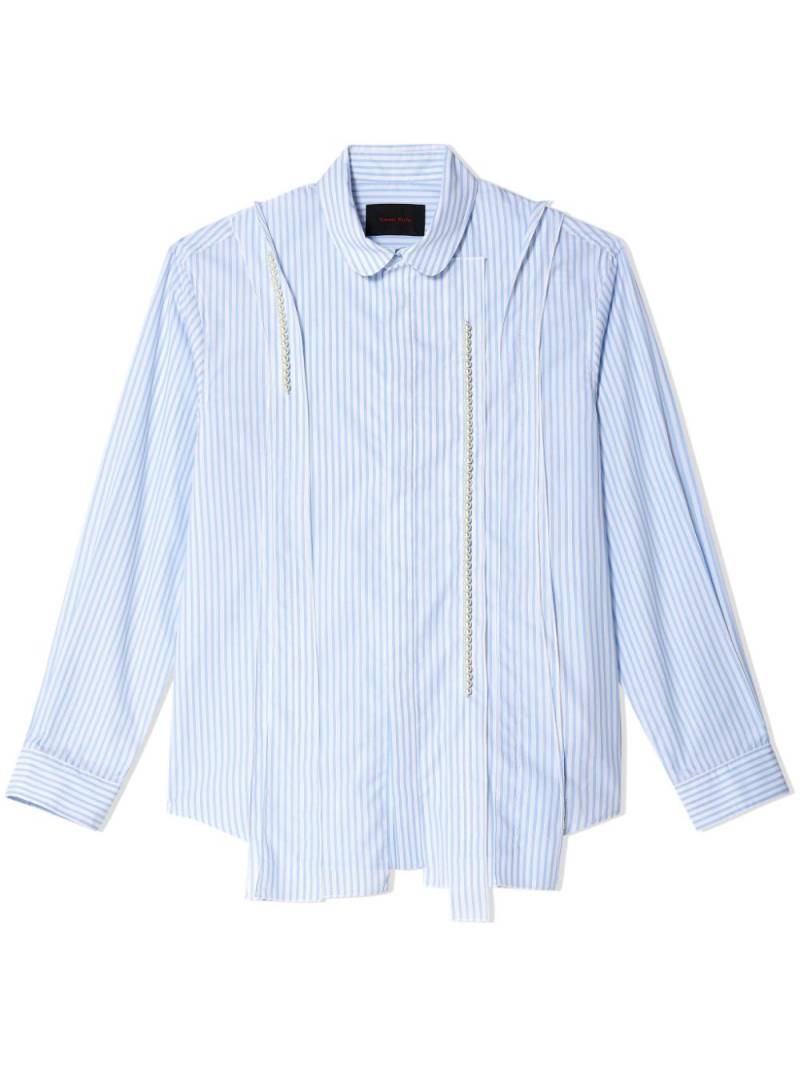 Simone Rocha striped cotton shirt - Blue von Simone Rocha