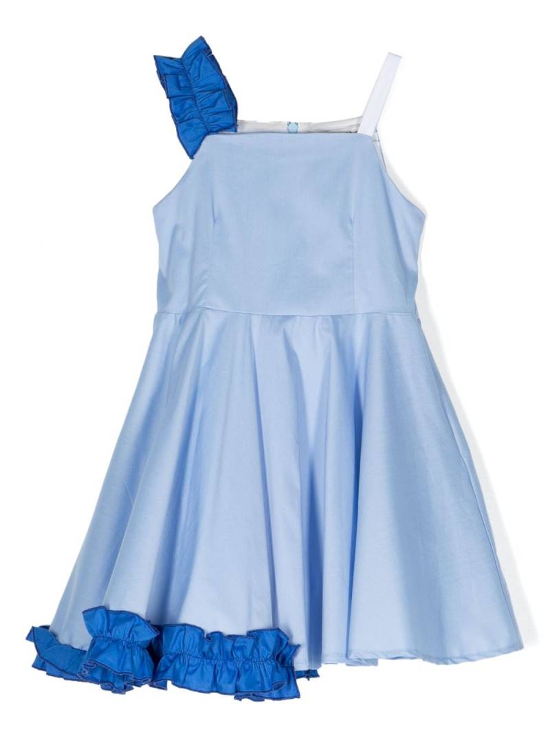 Simonetta asymmetric-design ruffled dress - Blue von Simonetta