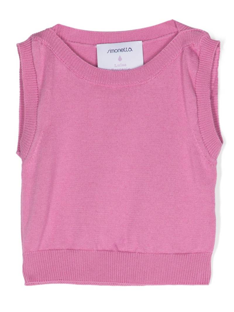 Simonetta cotton-cashmere blend knitted top - Pink von Simonetta